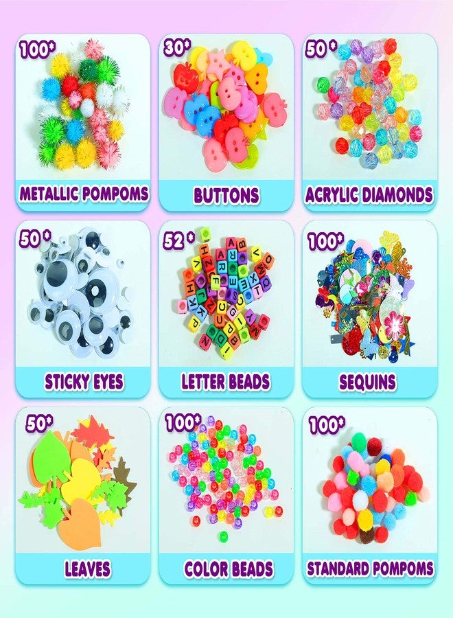 YITOHOP Arts Craft Supplies for Kids, 1000+ PCS Toddler DIY Craft Art Supply Set Include Pipe Cleaners, Pom Poms, Storage Box, 2026 Christmas Holiday Gift for 4-12 Years Old Boys and Girls - Image 2