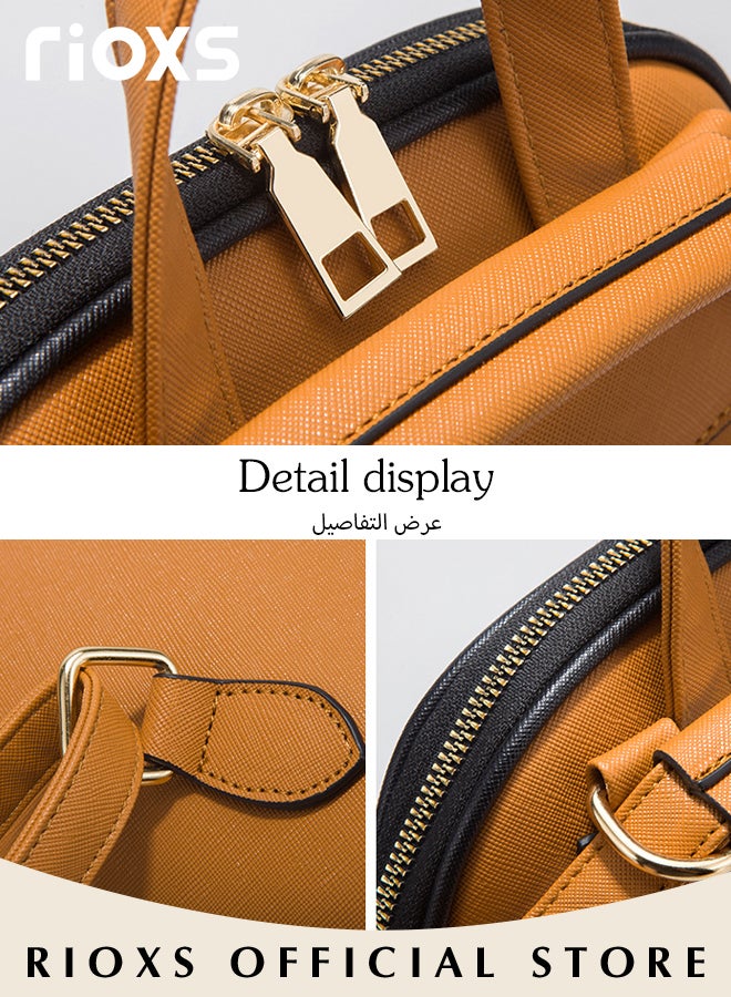 RIOXS 3 pcs Women Fashion Bags Large Capacity Shoulder Backpack and Handbags for Women Fashion Leather Satchel Purses, Women's PU Leather Handbag Combo  - Image 5