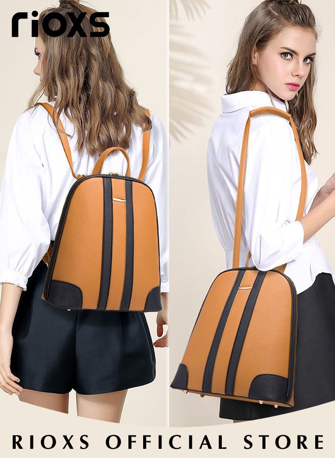 RIOXS 3 pcs Women Fashion Bags Large Capacity Shoulder Backpack and Handbags for Women Fashion Leather Satchel Purses, Women's PU Leather Handbag Combo  - Image 4