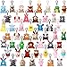 Simgoing 50 Pcs Mini Plush Animal Keychains for Kids Cute Forest Stuffed Toys Bulk for Spring Easter Basket Stuffers Valentines Party Favors Birthday Gifts Classroom Prizes Carnival Goodies Bags - Image 2