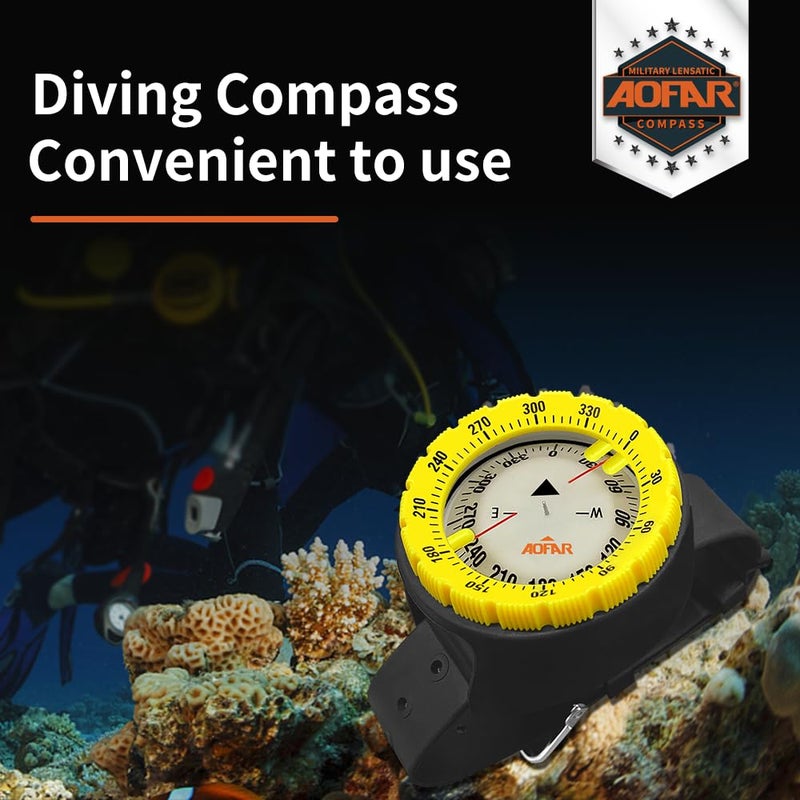 AOFAR Dive Compass AF-Q60A Waterproof, Durable, Compact. Wrist Strap Type Compass for Sailing, Diving, Wrist Strap Type - Image 5