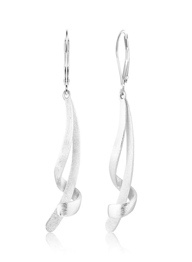 أليكس كرافت أقراط متدلية فضية طويلة، من ALEXCRAFT، مضادة للحساسية، مصنوعة من الفضة الإسترليني عيار 925 المصقولة، بتصميم شرابة ملتوية متدلية، مناسبة للنساء، عصرية وأنيقة وخفيفة الوزن. - Image 1