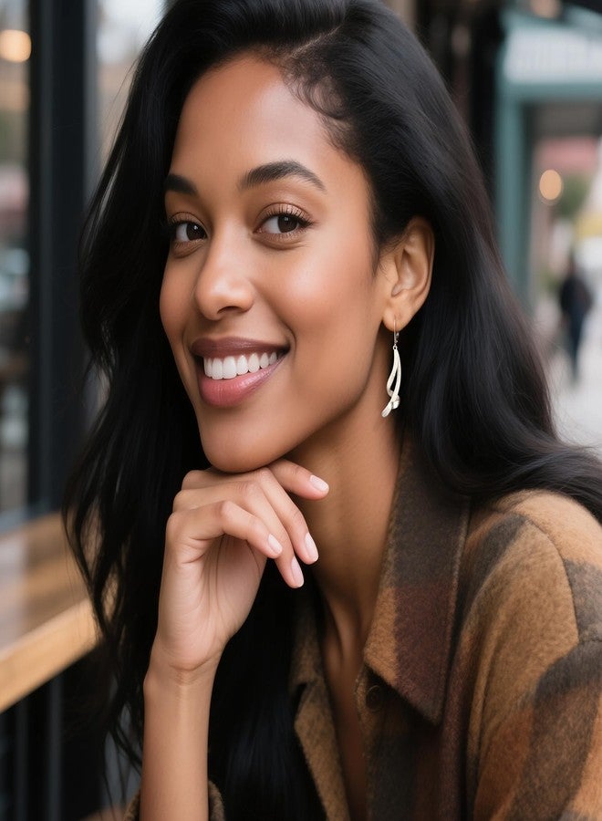 أليكس كرافت أقراط متدلية فضية طويلة، من ALEXCRAFT، مضادة للحساسية، مصنوعة من الفضة الإسترليني عيار 925 المصقولة، بتصميم شرابة ملتوية متدلية، مناسبة للنساء، عصرية وأنيقة وخفيفة الوزن. - Image 5