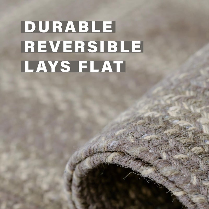 Homespice Grey Cloud Oval Braided Rugs 20x30 - Farmhouse Style Gray Entryway Rug - Image 3