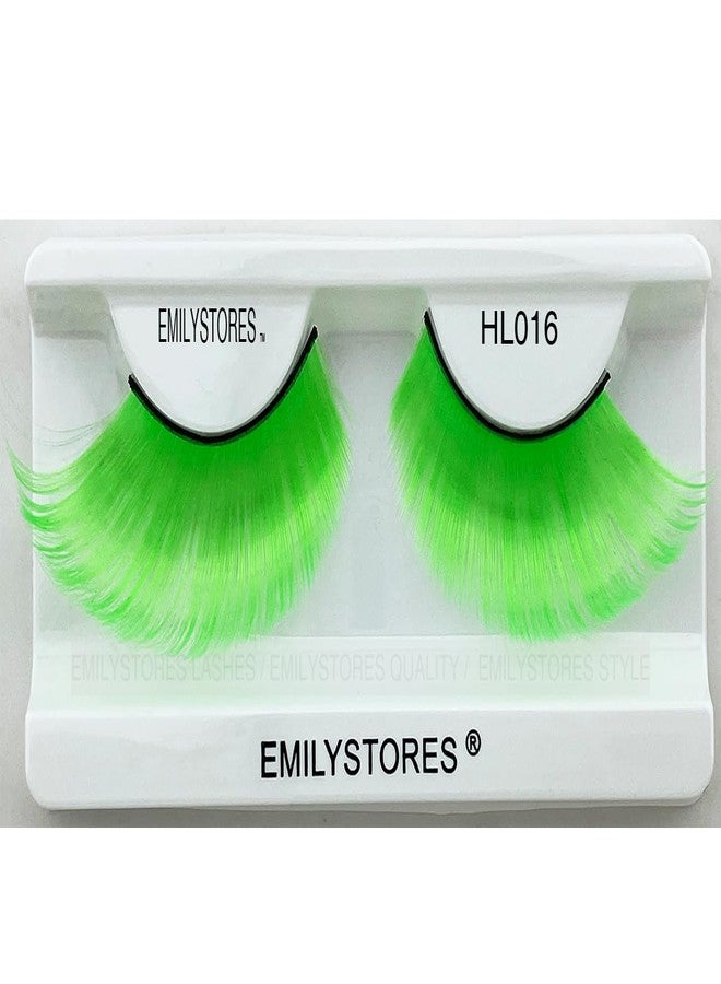 EMILYSTORES رموش مزيفة درامية خضراء من EMILYSTORES، رموش شامروك لزي الهالوين، 1 زوج ليوم سانت باتريك (خضراء) - Image 1
