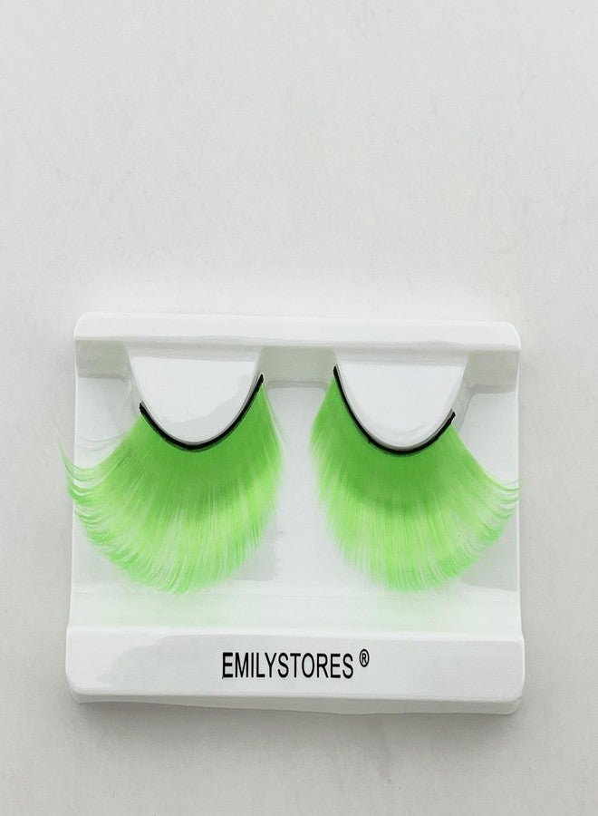 EMILYSTORES رموش مزيفة درامية خضراء من EMILYSTORES، رموش شامروك لزي الهالوين، 1 زوج ليوم سانت باتريك (خضراء) - Image 4