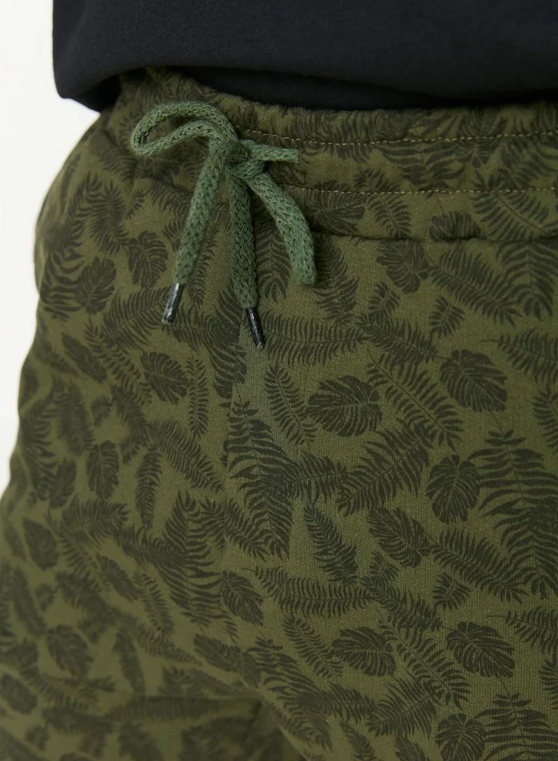 trendyol Leaf Print Shorts