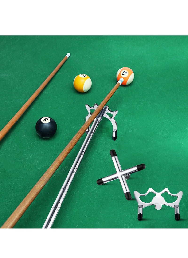 Generic Retractable Billiard Bridge Stand with 3 Pieces of Detachable Bridge Heads Easy Storage Light Weight Suitable for Pool Table  Snooker (Silver  Set of 4)  - Image 4
