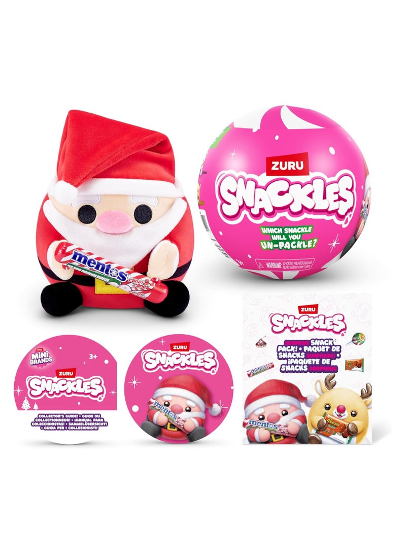Snackles Christmas Mystery UNbox 5 Inch Plush in Capsule by ZURU, Ultra Soft Plush, Collectible Plush with Real Licensed Brands, Stuffed Animal, Giftable, Holiday - Image 1
