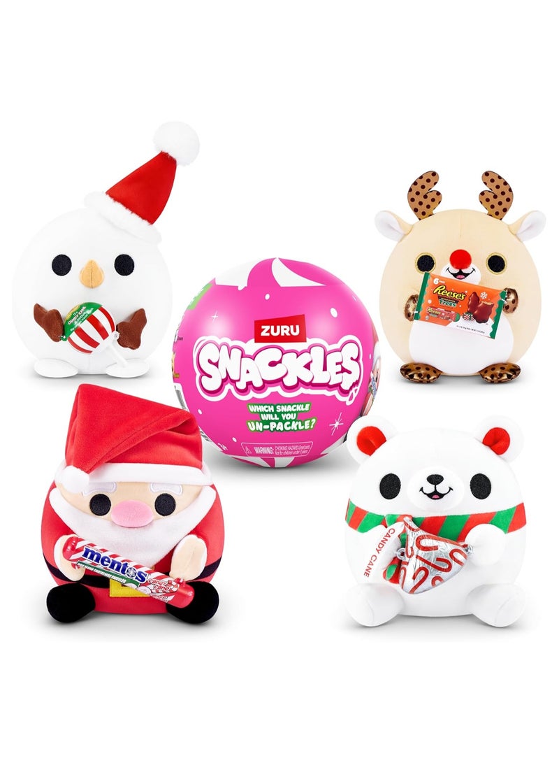 Snackles Christmas Mystery UNbox 5 Inch Plush in Capsule by ZURU, Ultra Soft Plush, Collectible Plush with Real Licensed Brands, Stuffed Animal, Giftable, Holiday - Image 3