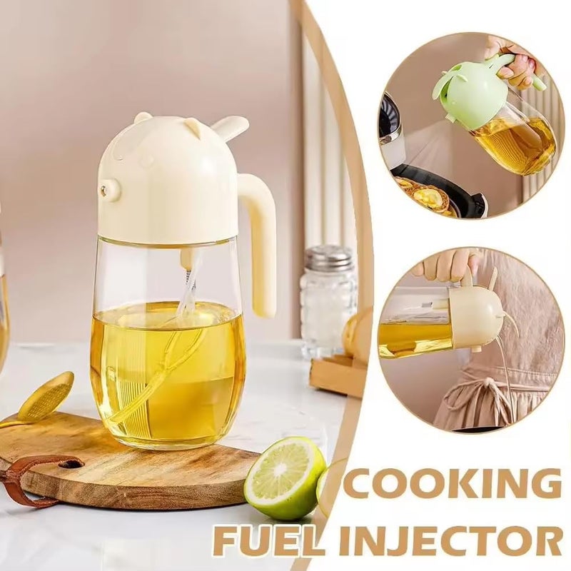 Heiter Shivay Oil Spray Bottle and Dispenser for Cooking 500ML 2 in 1 Glass Olive Oil Sprayer for Air Fryer Salad Baking Grilling Frying BBQ - Image 4