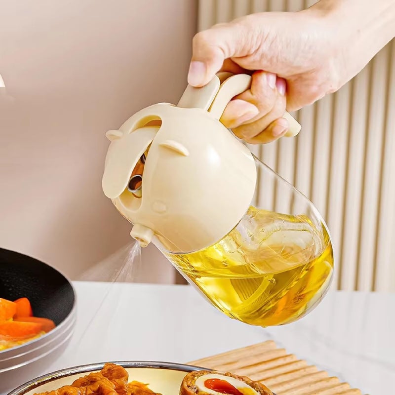 Heiter Shivay Oil Spray Bottle and Dispenser for Cooking 500ML 2 in 1 Glass Olive Oil Sprayer for Air Fryer Salad Baking Grilling Frying BBQ - Image 2