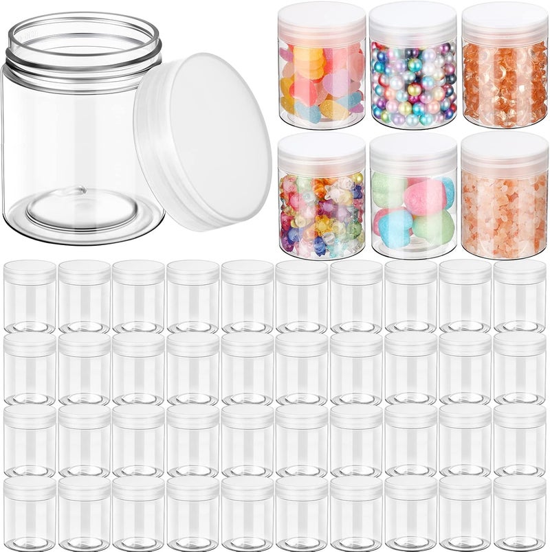 eBoot eBoot 150 Piece 3 Oz Plastic Container Jars with Lids Round Clear Cosmetic Empty Clear Plastic Jars for Lotion, Cream, Ointments, Makeup, Eye Shadow, Rhinestone, Samples, Pot, Travel Storage 