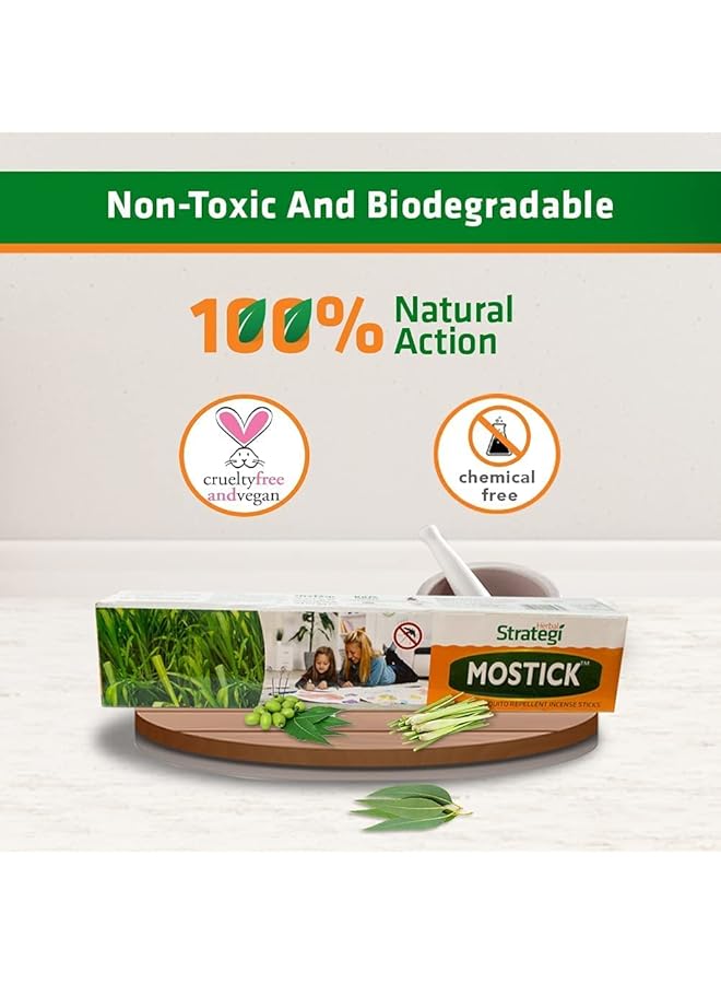 Herbal Mostick Herbal Mosquito Repellent Incense Stick Completely Herbal Mosquito Repellent Agarbatti Made With Lemongrass Eucalyptus Palmarosa And Neem Eco Friendly And Biodegradable - Image 5