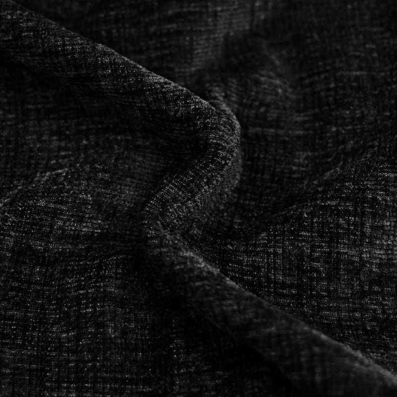 CaliTime Pack of 2 Cozy Throw Pillow Covers Cases for Couch Sofa Home Decoration Solid Dyed Soft Chenille 20 X 20 Inches Black - Image 2