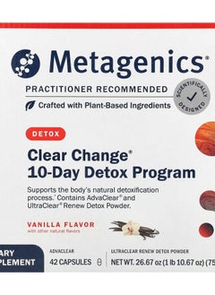 Metagenics Clear Change® 10-Day Detox Program Vanilla 4 Piece Set 