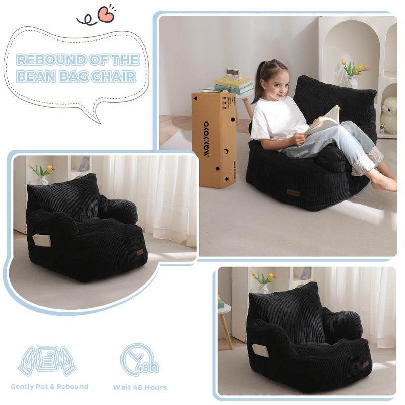MAXYOYO Kids Bean Bag Chair, Stuffed Toddler Bean Bag Sofa with Filler Bean Bag Chair for Boys and Girls, Lazy Sofa with Pocket Floor Chair for Gaming, Reading - Image 3