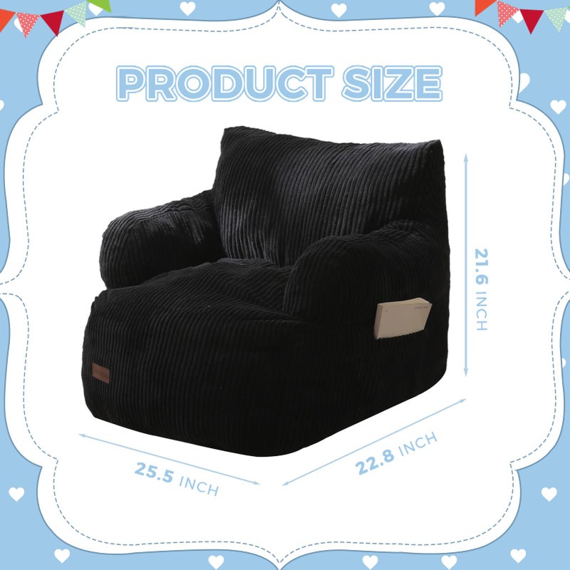 MAXYOYO Kids Bean Bag Chair, Stuffed Toddler Bean Bag Sofa with Filler Bean Bag Chair for Boys and Girls, Lazy Sofa with Pocket Floor Chair for Gaming, Reading - Image 2