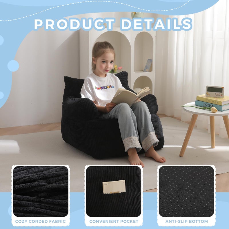 MAXYOYO Kids Bean Bag Chair, Stuffed Toddler Bean Bag Sofa with Filler Bean Bag Chair for Boys and Girls, Lazy Sofa with Pocket Floor Chair for Gaming, Reading - Image 5