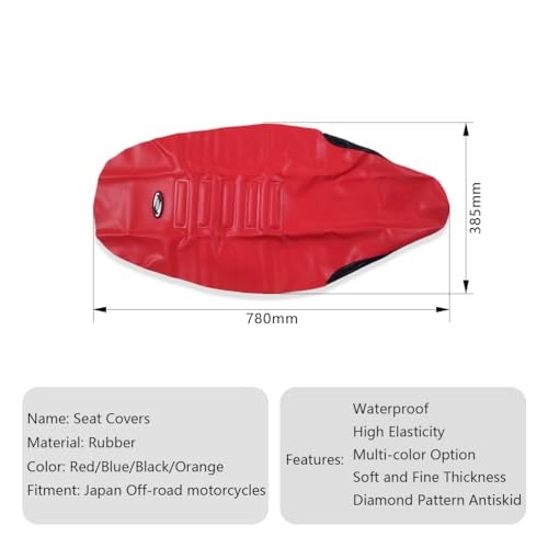 PROOTOM Motorcycle Seat Cover Universial Dirt Bike Gripper Soft Seat Cover Cushion with Particle Surface for CRF YZF RM KXF KLX TTR SX EXC (Black) - Image 2