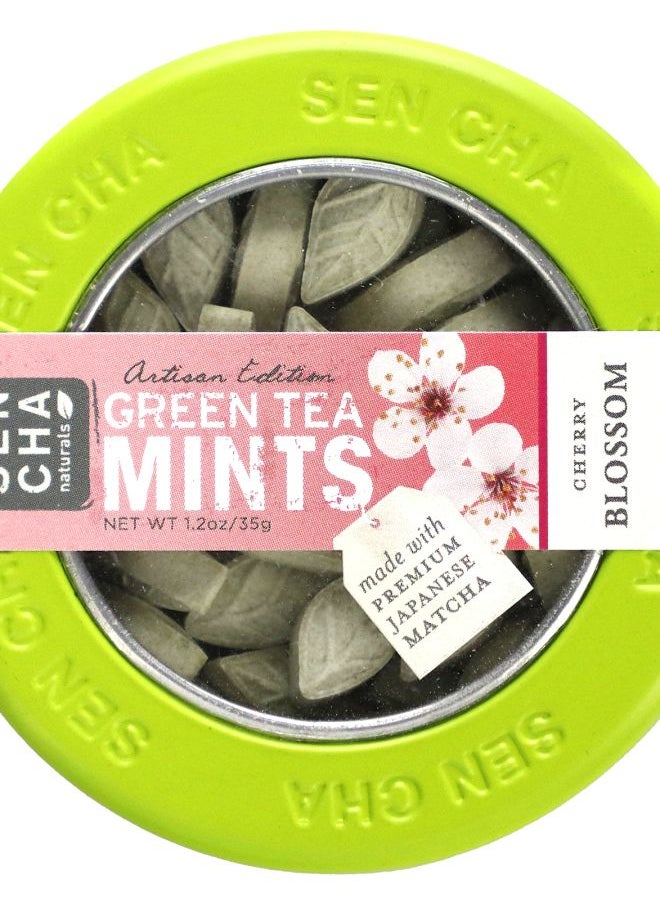 Sencha Naturals Artisan Edition Green Tea Mints Cherry Blossom 1.2 oz (35 g) 