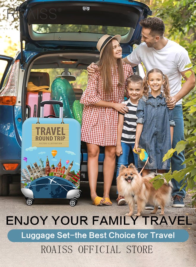 roaiss 8 Piece Travel Accessories Set Includes Luggage Cover, Luggage Tag, 2 Straps, 1 Buckle, 1 Card Holder, Stickers, and 1 Scale, Perfect for Travel and Going out Unisex  - Image 2