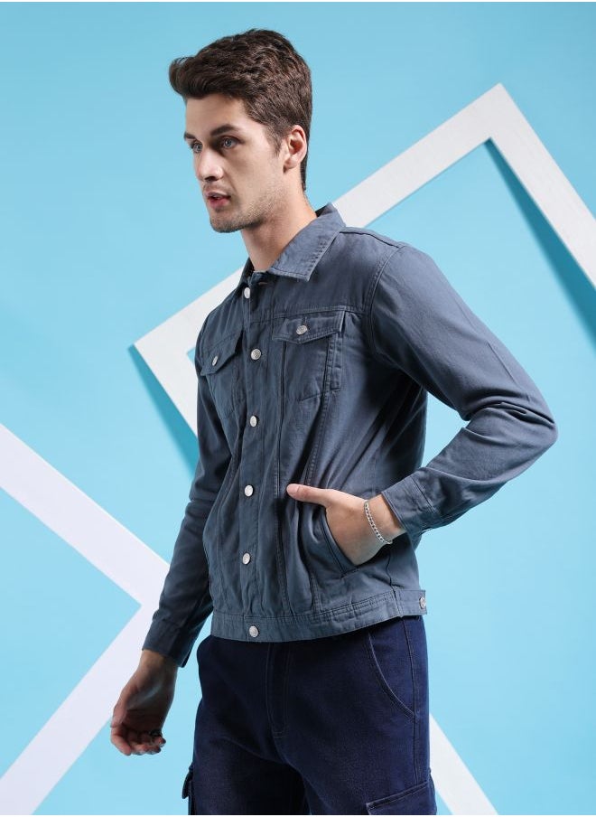 The Indian Garage Co Men Slim Fit Trucker Jacket  - Image 3
