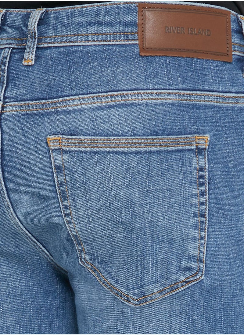 RIVER ISLAND - Mid Wash Skinny Fit Jeans - Image 1