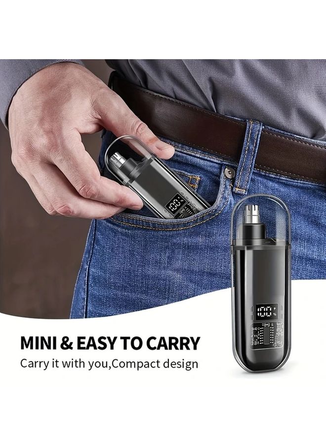 Orange USB Rechargeable Nose And Ear Hair Trimmer Fast Charging Compact Portable Travel Grooming - Image 2