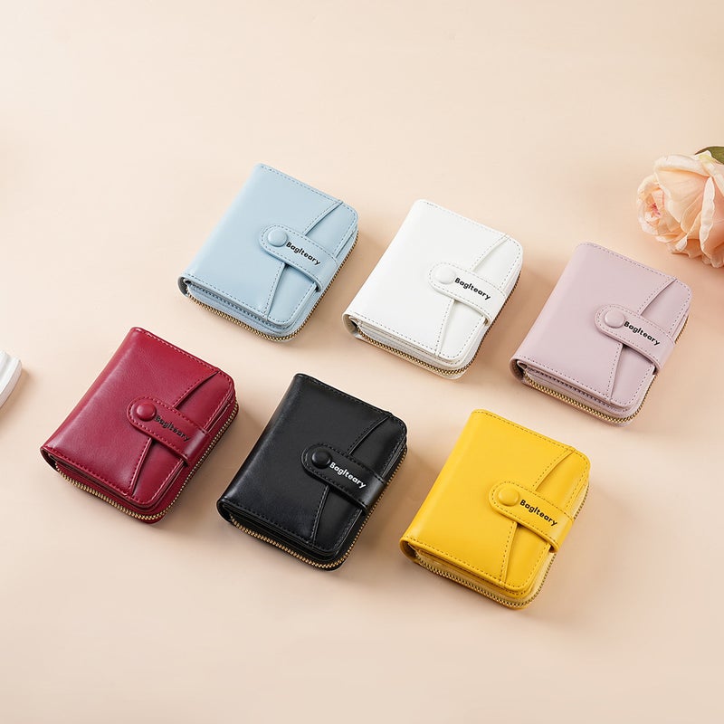 Multifunctional Solid Color PU Leather Wallet, RFID Blocking Design Portable Daily Storage Purse for Cards Cash Coin Business Use - Image 4