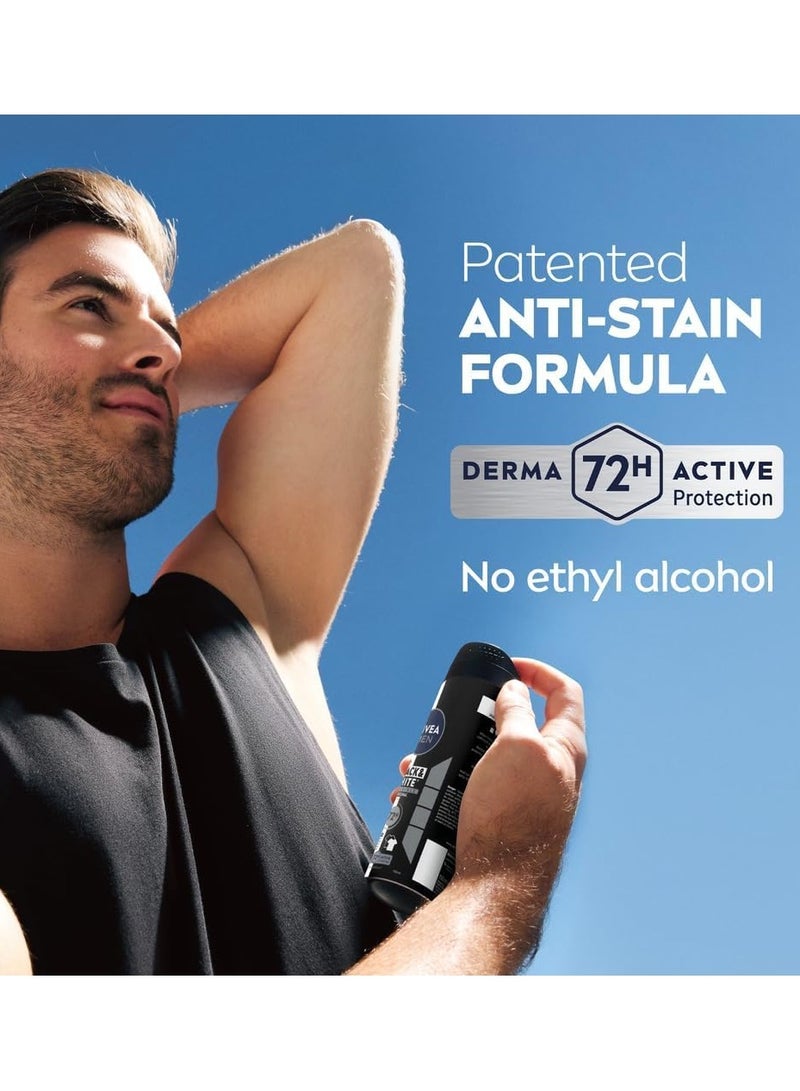 نيفيا مزيل عرق نيفيا للرجال بلاك آند وايت الأصلي غير مرئي، بخاخ مضاد للتعرق، يدوم 72 ساعة، 2 × 150 مل - Image 5