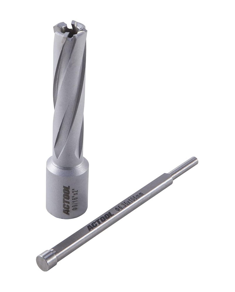 ACTOOL 9/16'' Diameter x 2'' Depth of Cut Carbide Tipped TCT ANNULAR Cutter with 3/4'' Weldon Shank - Image 5