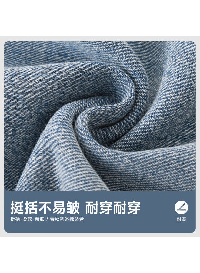 Marcolor Girls Autumn Outfit  New Mandarin Duck Sleeve Long Sleeve T-shirt And Children's Denim Pants For Big Kids - Image 4