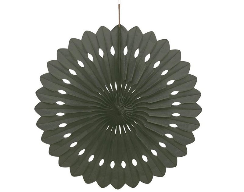 Unique Black Solid Premium Tissue Paper Fan  16 1 Count  Versatile Decoration Perfect For Parties  Events