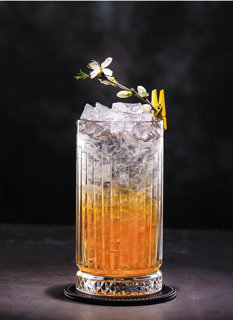 Glass Set, Set Of Six, Striped Carved Transparent Cup, Can Be Used For Drinking Water, Coffee, Tea, Juice, Milk, 460 Ml - Image 5