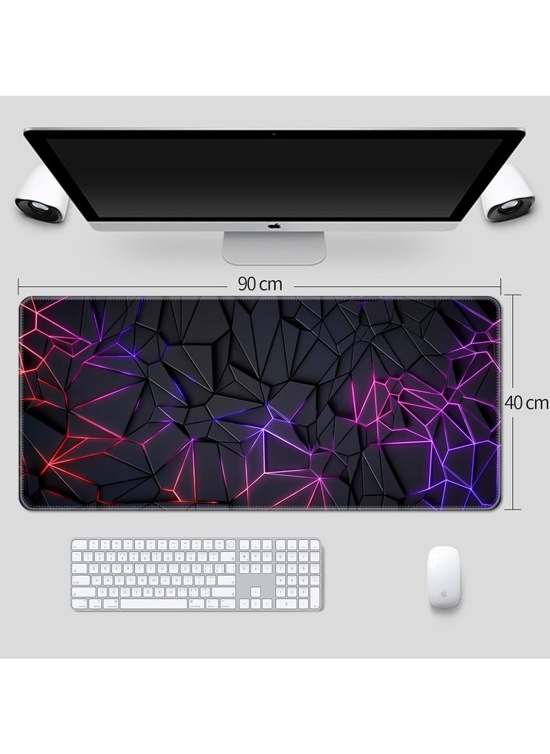 Generic - Golivn Large Mouse Pad 900x400mm Extended Mouse Pad Non-Slip Rubber Base Gaming Mouse pad Office Desk Mat Desk Pad Smooth Cloth Surface Keyboard Mouse Pads for Computers (3d) - Image 1