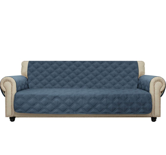 SOFA COVER 100 WATERPROOF NONSLIP QUILTED FURNITURE PROTECTOR SOFA SLIPCOVER FOR CHILDREN PETS FOR LEATHER COUCH BLUE 78