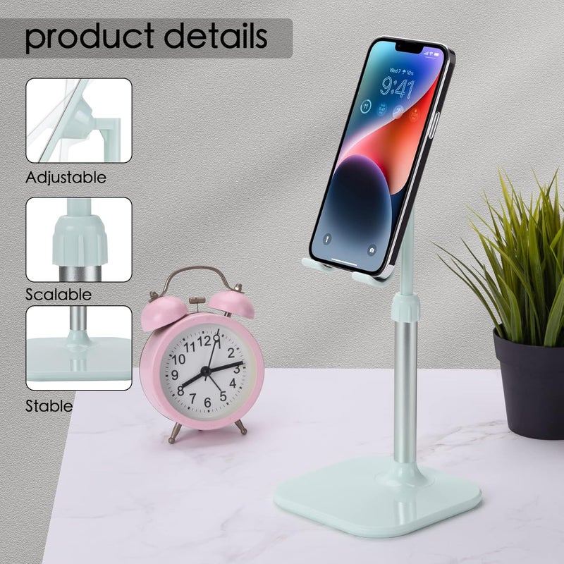 Doboli Cell Phone Stand, Phone Stand for Desk, Phone Holder Stand Compatible with iPhone and All Mobile Phones Tablet, Gifts for Adults Women Men Mom Wife, Turquoise - Image 4