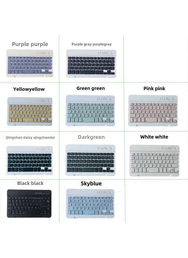 Bluetooth Keyboard Mobile Phone Computer Tablet System Suitable For IPad Portable Notebook Wireless Office Lightweight-Colour:7inch Single Keyboard-Product Type:Purple - Image 1