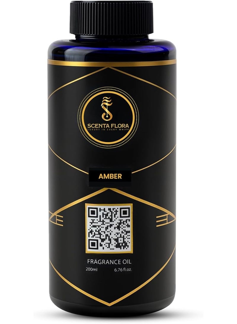 سينتا فلورا زيت عطري برائحة العنبر لأجهزة نشر الروائح العطرية، 200 مل | معتمد من IFRA | مزيج من البرغموت والياسمين والمسك | مثالي للمنزل والمكتب والمساحات التجارية | مريح ومنعش - Image 1