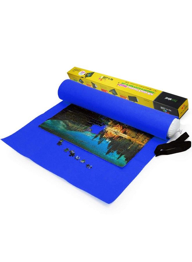 Lavievert حصيرة تخزين ألغاز عملاقة، عبوة صندوق طويل، بدون طيات أو تجاعيد، تخزين الألغاز حتى 3,000 قطعة باللون الأزرق - Image 2