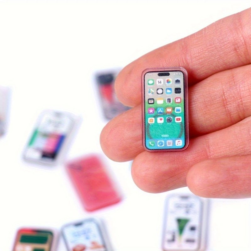 Cell Phone Model 16pcs Double Sided Printed Imitation Smartphone Dollhouse Decoration For Adults Teens - Image 5