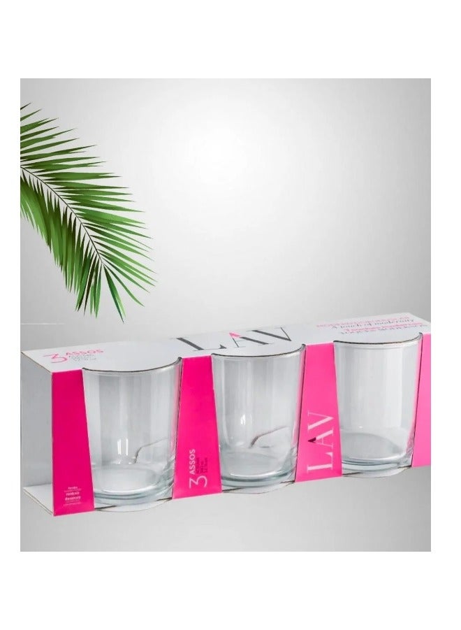 LAV 3 Pieces Assos Tumbler, 360 Ml - Clear - Image 4