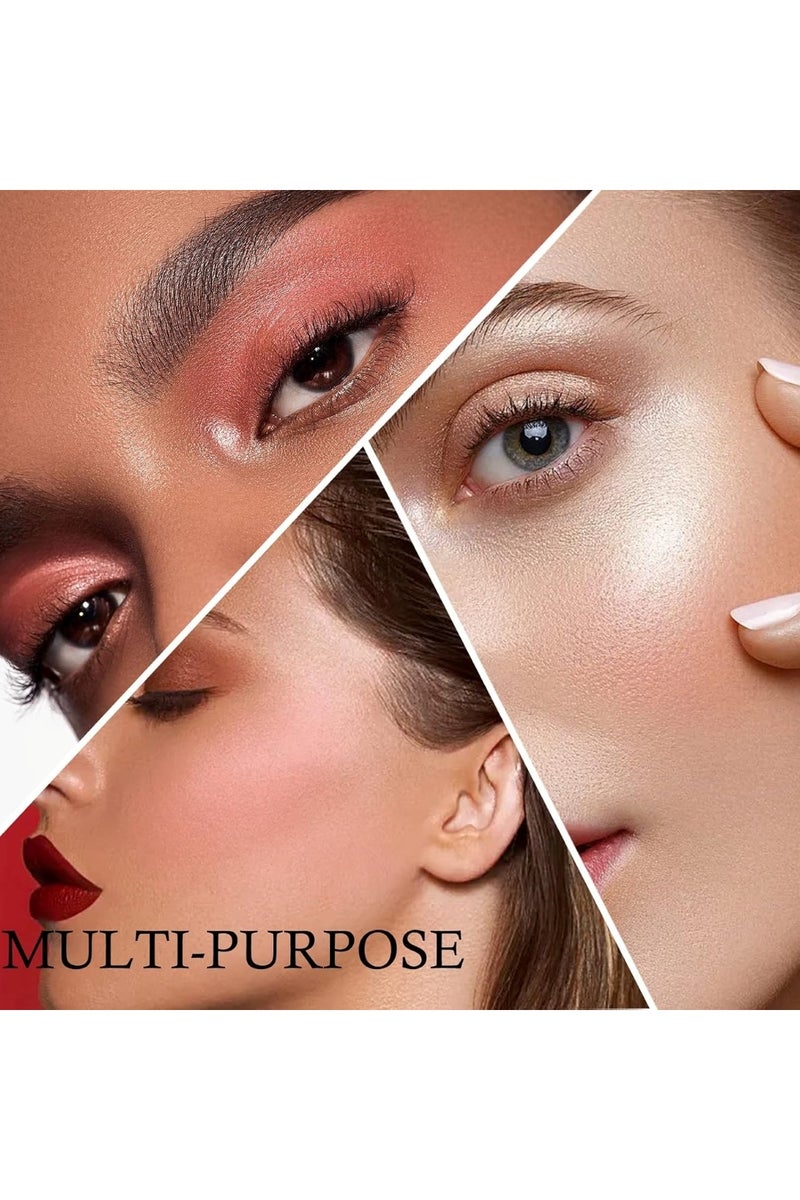Huitich 3-in-1 Shimmer Bronzer and Pressed Powder Palette Pink - Image 4