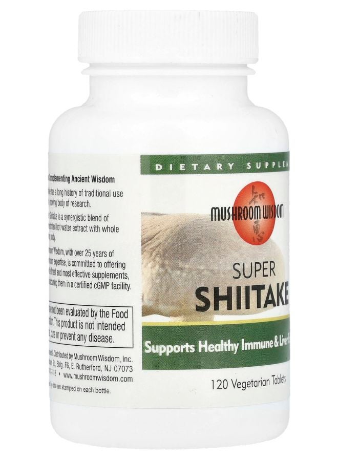 Mushroom Wisdom Super Shiitake 120 Vegetarian Tablets - Image 2
