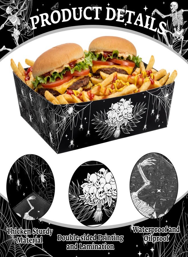 Uiifan 36 Pcs Death to My 20s Decorations Tableware Set 5 lb Rip to My 20s Disposable Tableware Paper Food Trays Plates Paper Boat for Snack Popcorn 30th Birthday Party, 4 Styles(Black and White) - Image 4