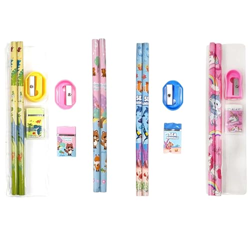 Crackles Pencil Sets Stationery for Kids | Birthday Return Gifts for Boys & Girls | Multi Designs & Colors | Cartoon Printed Pencils for School & Party Favors -Pack of 6 - Image 2