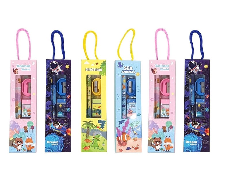 Crackles Pencil Sets Stationery for Kids | Birthday Return Gifts for Boys & Girls | Multi Designs & Colors | Cartoon Printed Pencils for School & Party Favors -Pack of 6 - Image 1