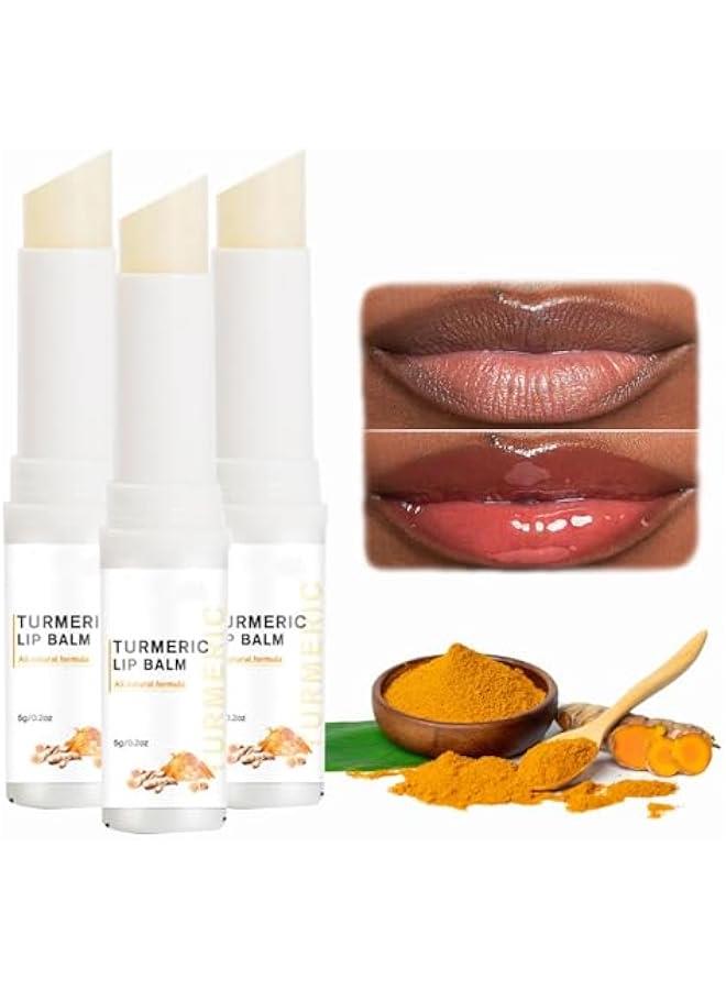 Generic Lighten dark lips with Turmeric Lip Balm, Restore natural lip color and hydration with Lip Brightener, and soften lips with Turmeric Restore Treatment Cream (3pcs)  - Image 1