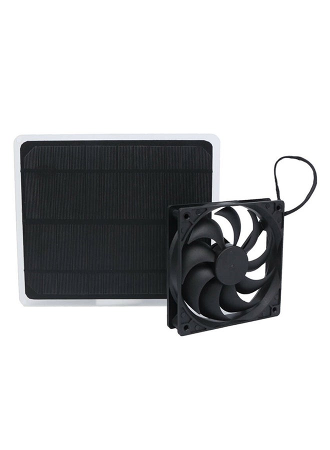إسكدنيا مروحة تهوية مزودة بمنفذ USB وبخلية شمسية أحادية البلورات أسود - Image 2